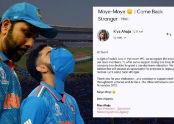 Marketing Moves Agency teams up against Monday Blues after India’s loss in the World Cup, granted 1 day off for mental well-being!