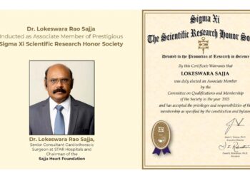 Renowned Indian Cardiac Surgeon Dr. Lokeswara Rao Sajja Inducted as Associate Member of Prestigious Sigma Xi Scientific Research Honor Society